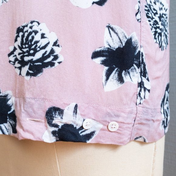 SANDRO Dusty Rose Pink Floral Print Short Sleeve - Picture 6 of 9